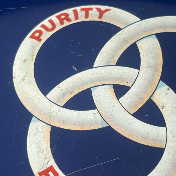 Vintage Ballantines Metal Beer Tray Navy Blue Litho Tin Advertising MCM Barware - Picture 9 of 9